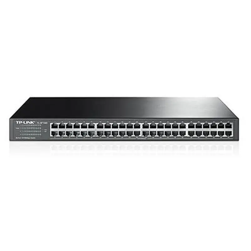 TP-Link TL-SF1048 48-Port 10/100Mbps Rackmount Switch energy-efficient Supports MAC 19-inch rack-mountable steel case 100% Data filtering