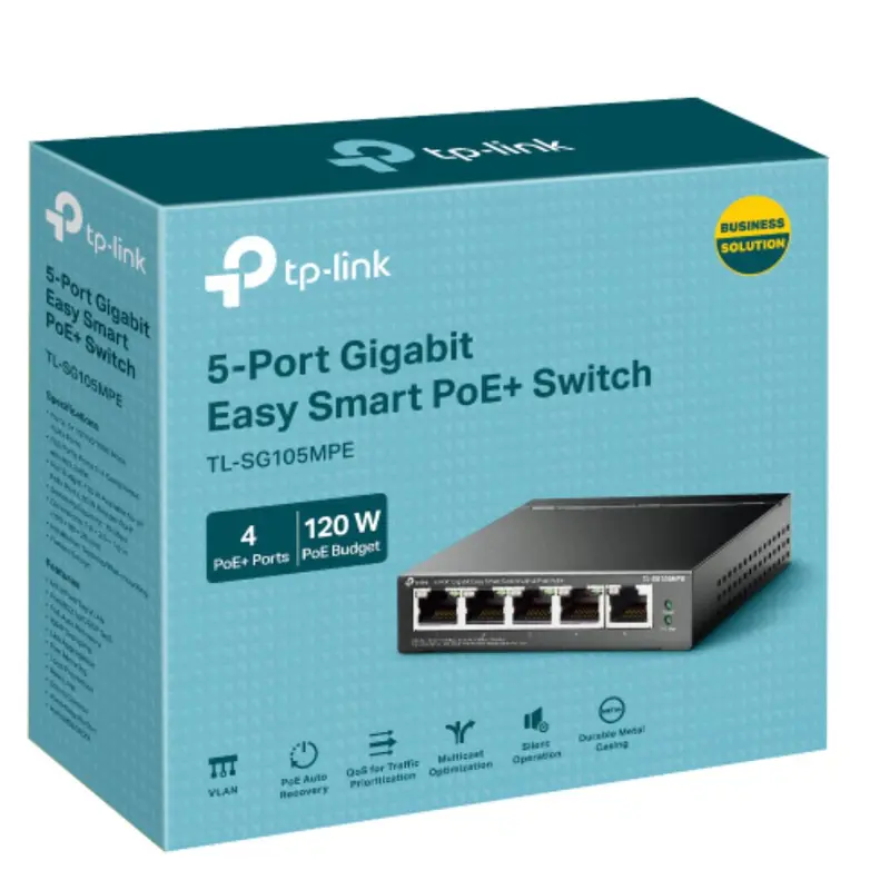 TP-Link TL-SG105MPE 5-Port Gigabit Easy Smart Switch with 4-Port PoE 