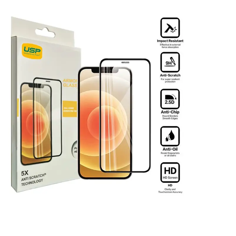 USP Apple iPhone 11 / iPhone XR Armor Glass Full Cover Screen Protector - 5X Anti Scratch Technology, Perfectly Fit Curves