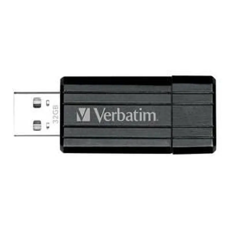 Verbatim Store'n'Go Pinstripe USB Drive 32GB USB Storage Drive Memory Stick (Black) 2 Years Limited Warranty