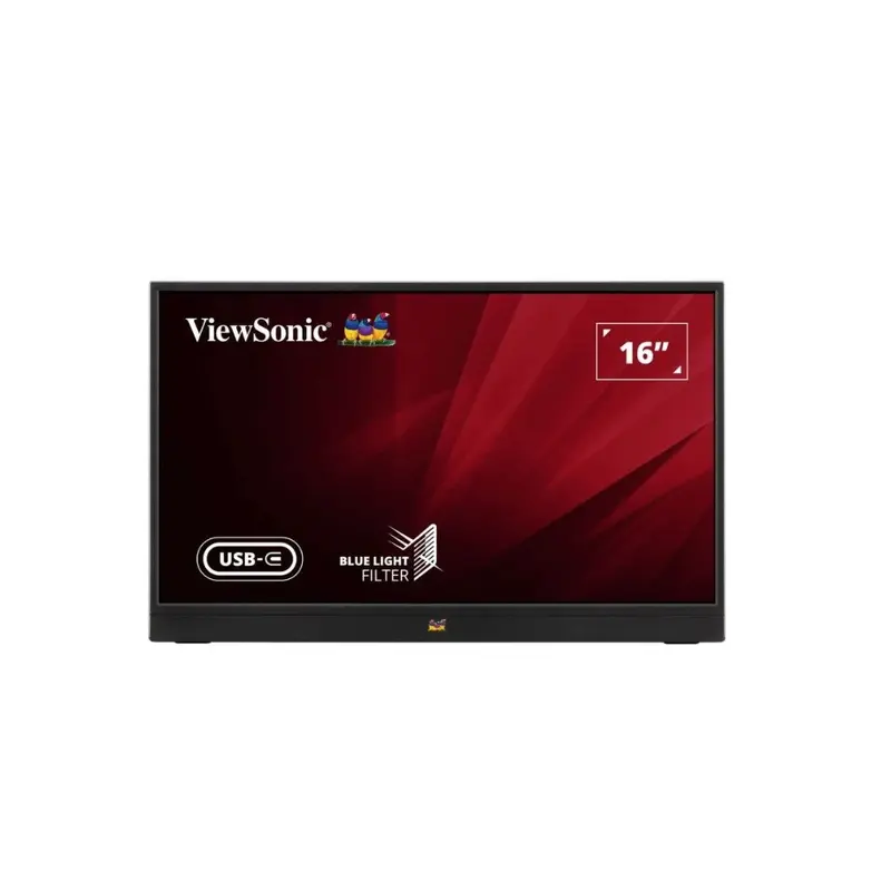 ViewSonic 16' IPS VA1655 FHD USB-C, Mini HDMI, Speakers Video Extension, vertical display, 53 degrees tilt,  Mac OS. 1KG Ultra Portable Monitor laptop