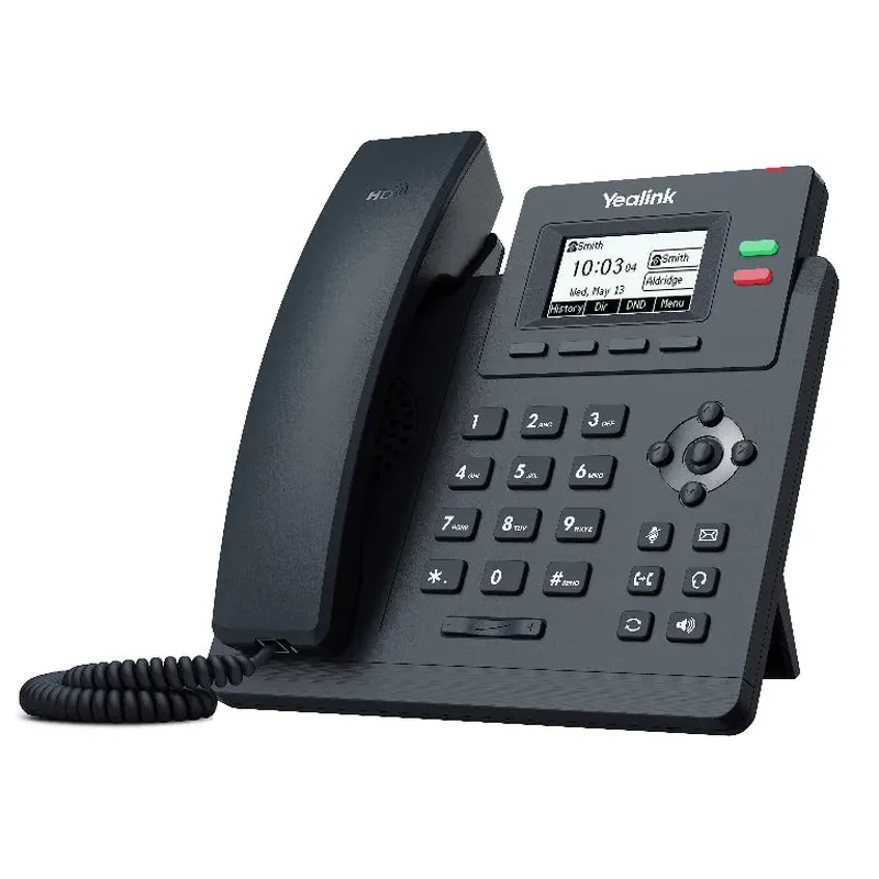 Yealink T31P 2 Line IP phone Entry-level, 132x64 LCD, PoE. No Power Adapter included, Zoom, HD Voice, 5-Way Local Conference, Unified Firmware