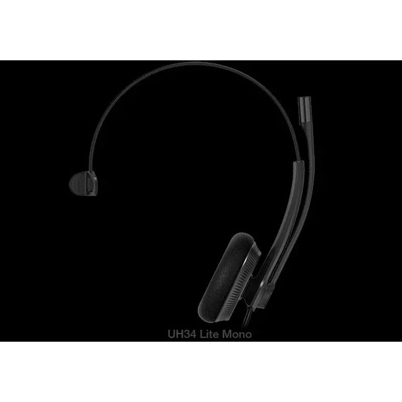 Yealink UH34 Lite Mono Teams USB Headset, Lightweight, All Day Wearing Comfort, Ear Wideband Noise Cancelling Microphone, Foamy Ear Cushions, USB-A