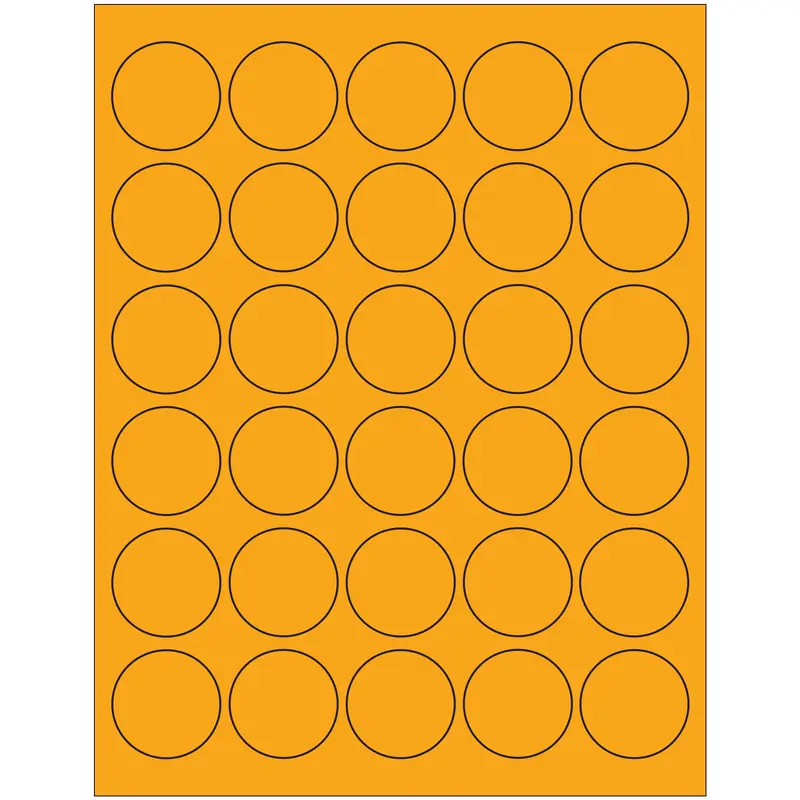 1 1/2" Fluorescent Orange Circle Laser Labels (LL192OR) Case Of 3000