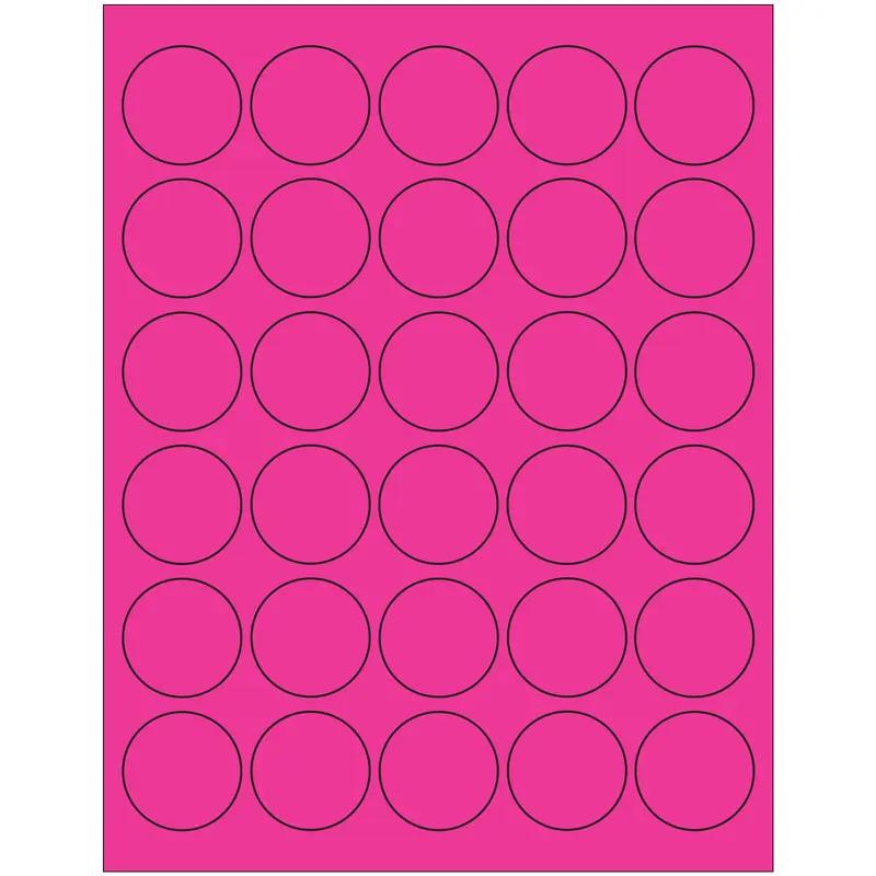 1 1/2" Fluorescent Pink Circle Laser Labels (LL192PK) Case Of 3000