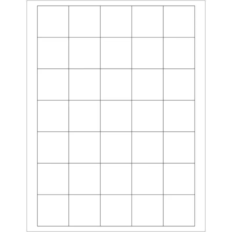 1 1/2 x 1 1/2" White Rectangle Laser Labels (LL108) Case Of 3500
