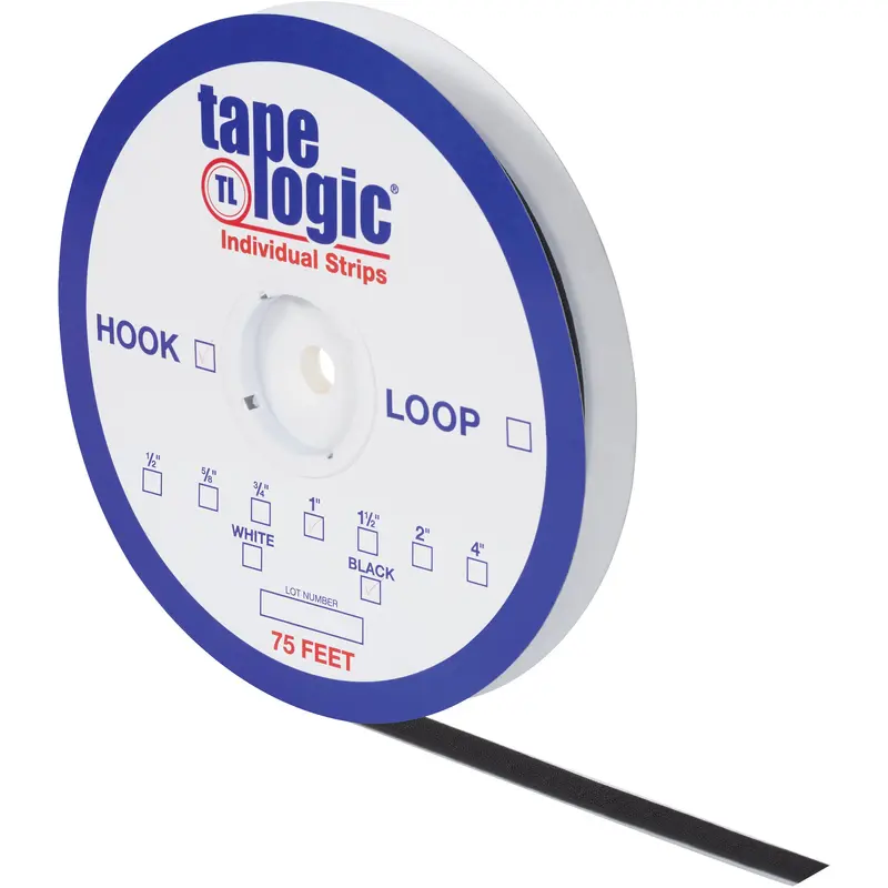 1 1/2" x 75' Black Hook Tape Logic Individual Tape Strips (HLT117) Each