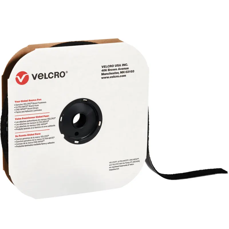 1 1/2" x 75' - Hook - Black VELCRO Brand Tape - Individual Strips (VEL158) Each