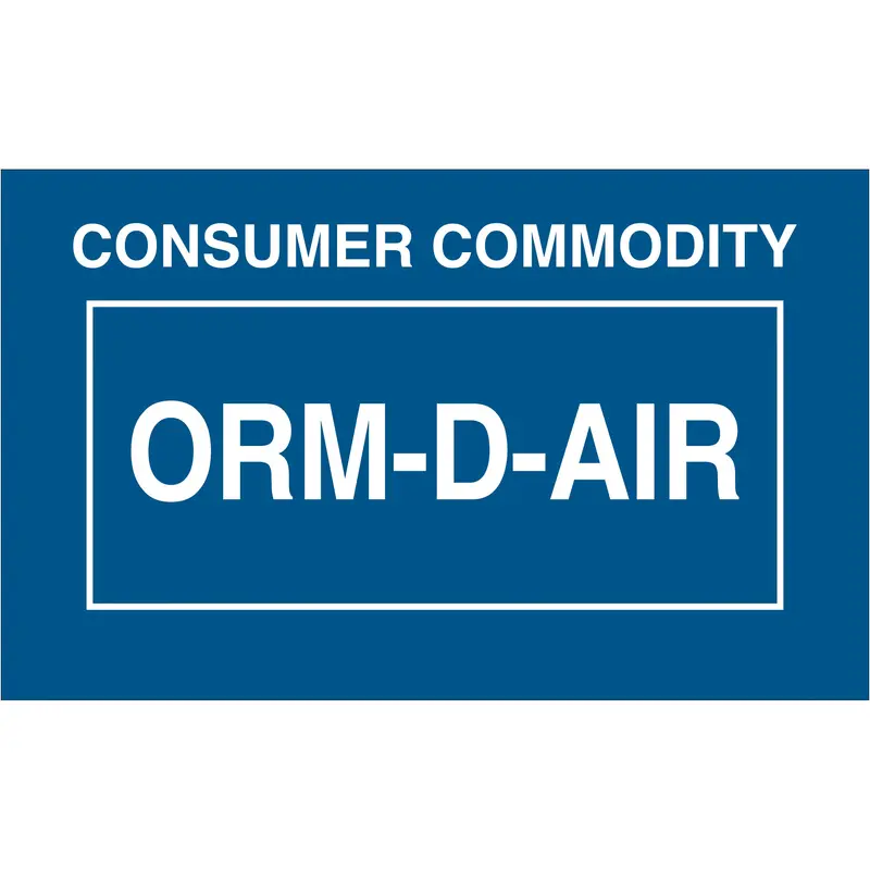 1 3/8 x 2 1/4" - "Consumer Commodity ORM-D-AIR" Labels (DL7010) Roll Of 500