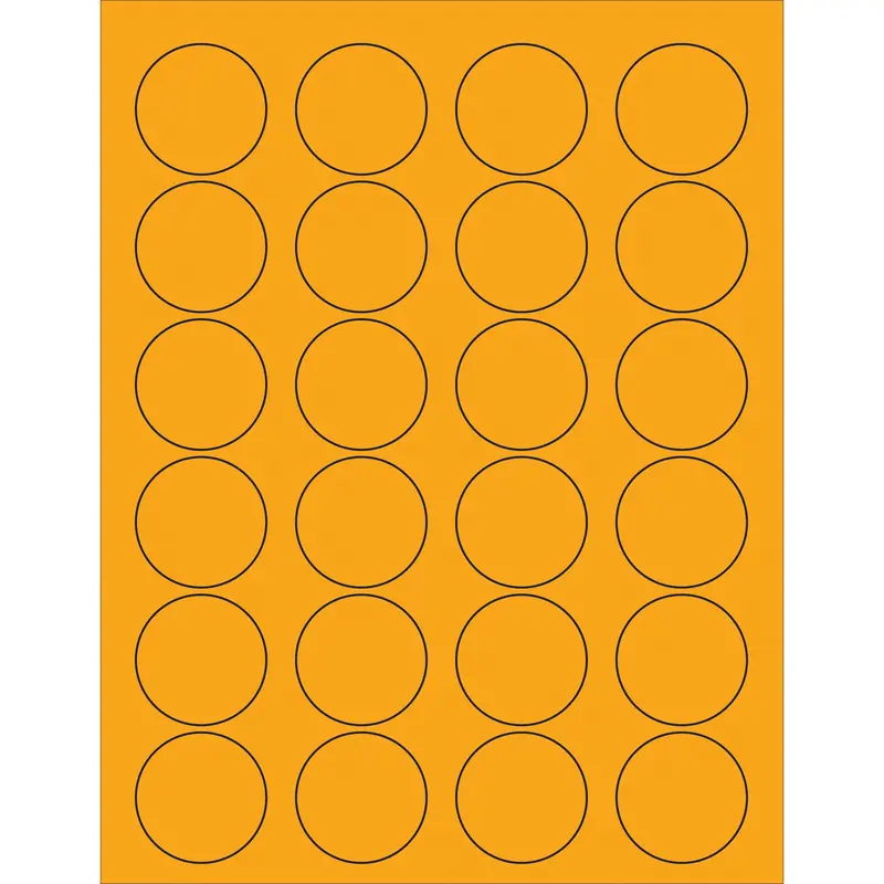 1 5/8" Fluorescent Orange Circle Laser Labels (LL193OR) Case Of 2400