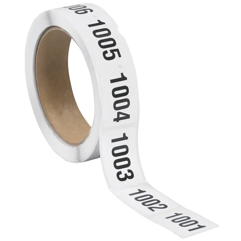 1 x 1 1/2" (1001-1500) Consecutive Numbered Labels (DL1243) Roll Of 500