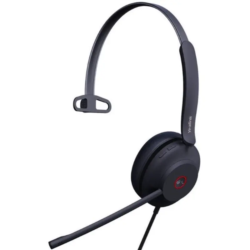 Yealink UH35 Mono Teams USB-C/A Wired Headset, Microsoft Teams & UC Certified, Dual Noise-Canceling Microphones USB-A / 35mm Speaker, Lightweight