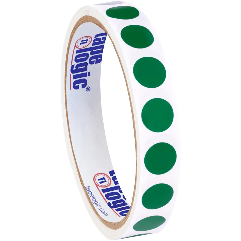 1/2" Green Inventory Circle Labels (DL690D) Roll Of 500