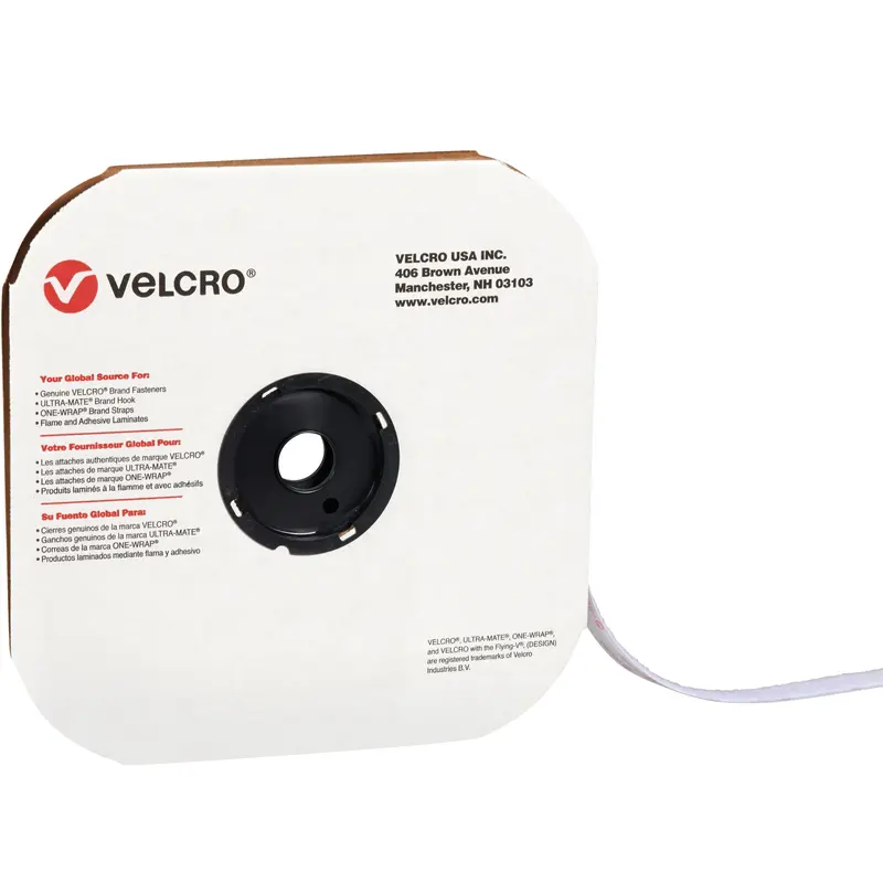 1/2" x 75' - Hook - White VELCRO Brand Tape - Individual Strips (VEL156) Each