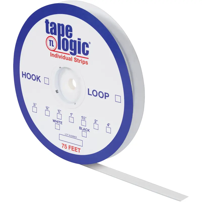 1/2" x 75' White Loop Tape Logic Individual Tape Strips (HLT104) Each