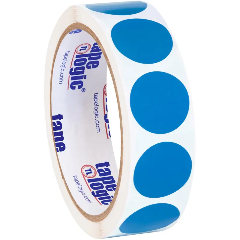 1" Light Blue Inventory Circle Labels (DL611C) Roll Of 500