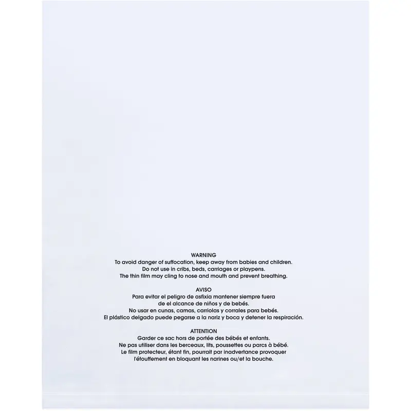 10 x 15" - 1 Mil (100 Pack) Flat Suffocation Warning Poly Bags (PBM10151100) Case Of 100