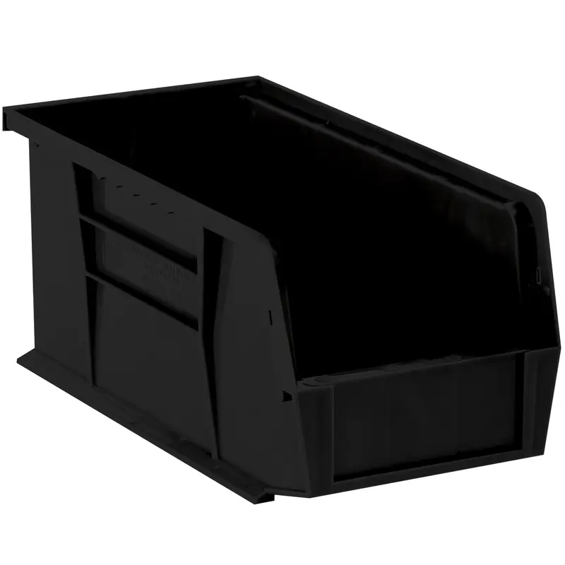 14 3/4 x 8 1/4 x 7" Black Plastic Stack & Hang Bin Boxes (BINP1487K) Case Of 12