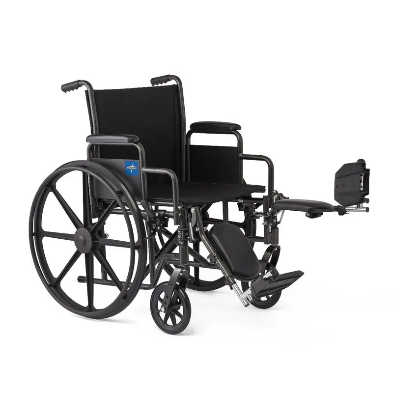 16" Wide K1 Basic Nylon Wheelchair with Swing-Back Desk-Length Arms and Elevating Leg Rests, 1 EA (K1166N22E) Each