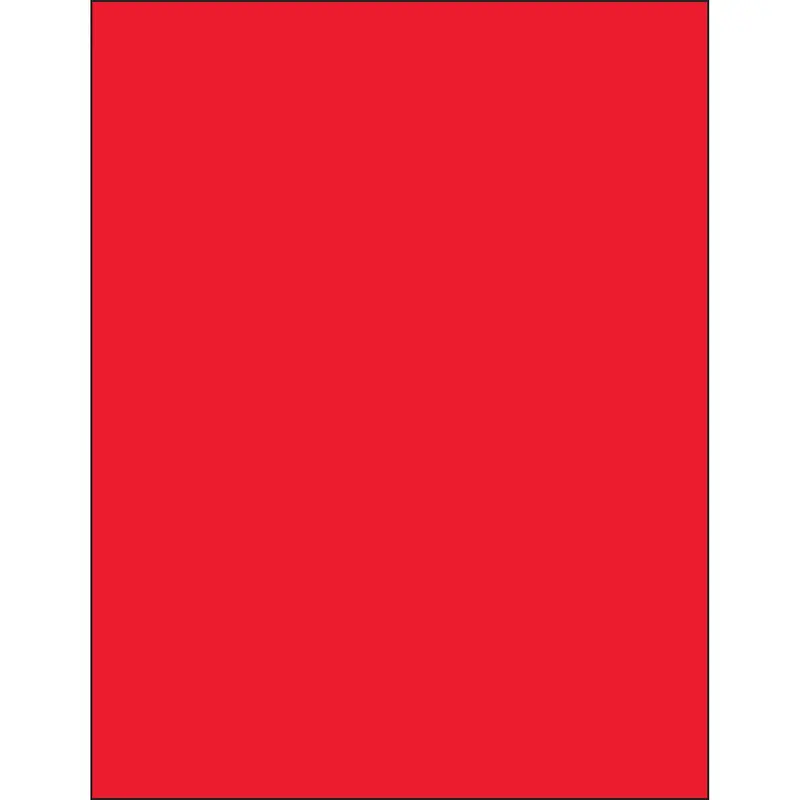 8 1/2 x 11" Fluorescent Red Rectangle Laser Labels (LL185RD) Case Of 100