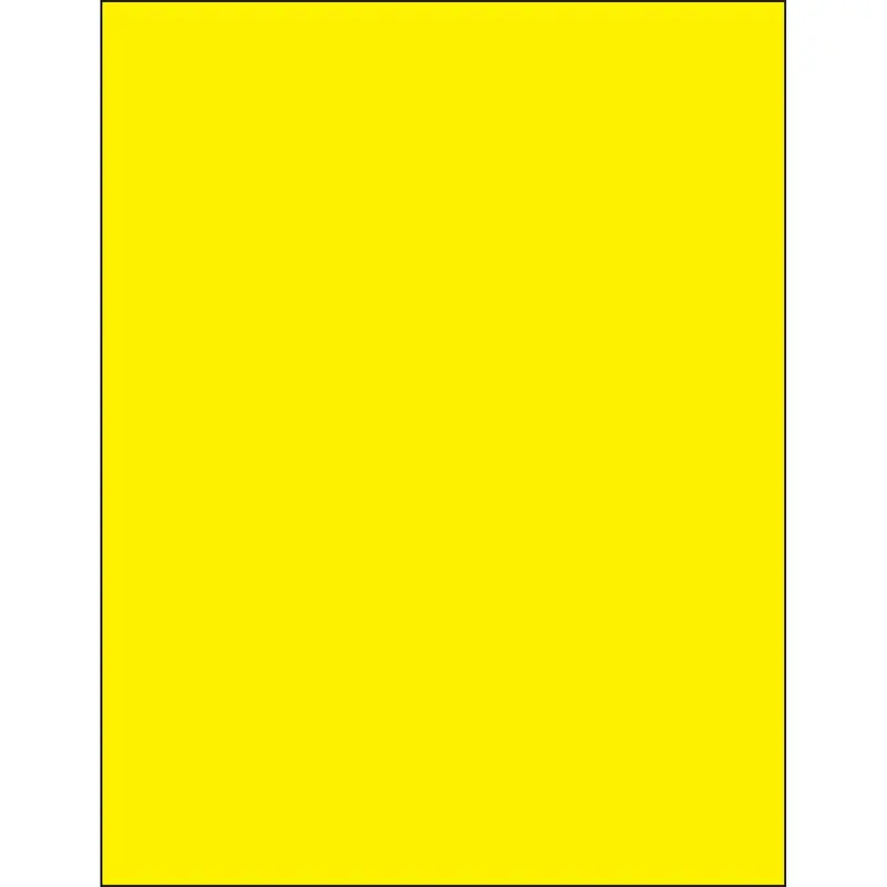 8 1/2 x 11" Fluorescent Yellow Rectangle Laser Labels (LL185YE) Case Of 100