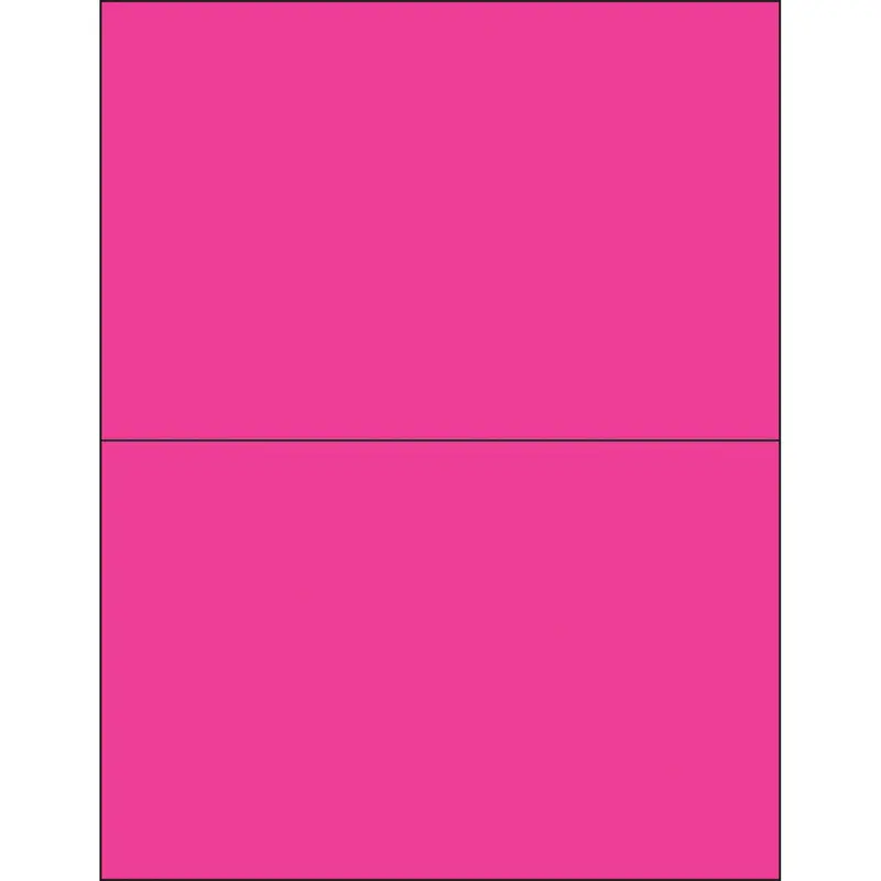 8 1/2 x 5 1/2" Fluorescent Pink Rectangle Laser Labels (LL184PK) Case Of 200