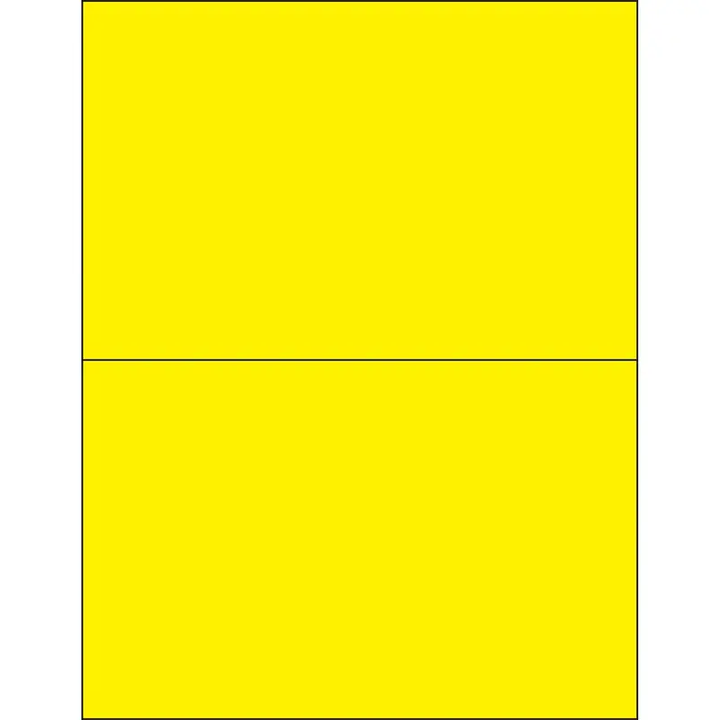 8 1/2 x 5 1/2" Fluorescent Yellow Removable Rectangle Laser Labels (LL415YE) Case Of 200