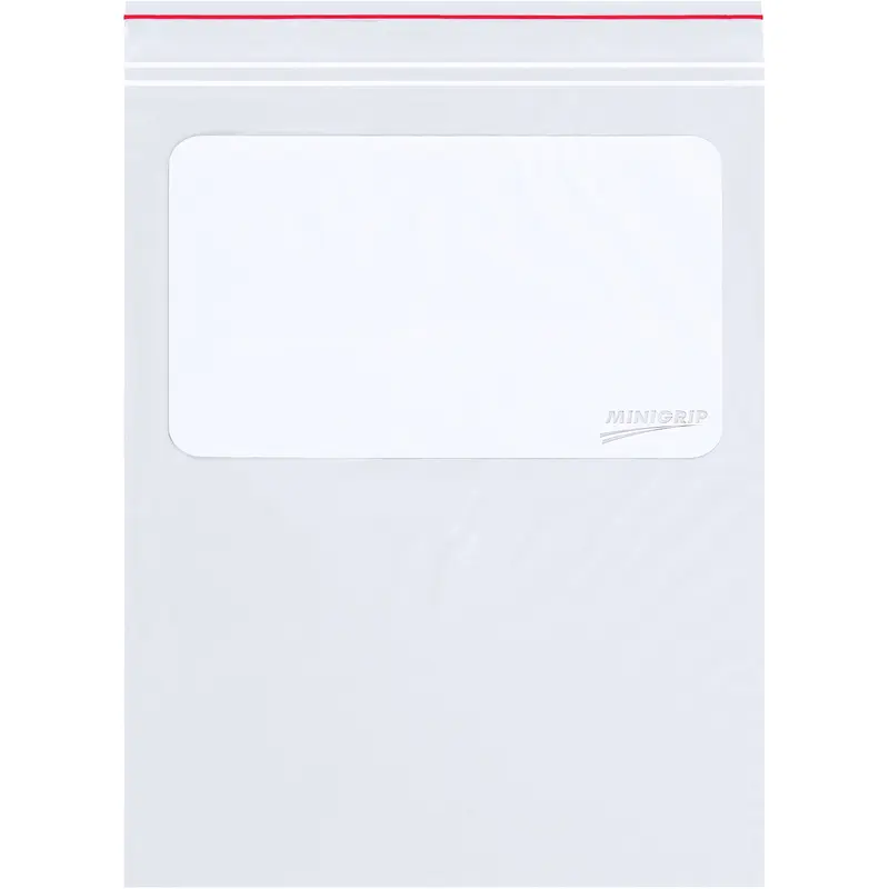 8 x 10" - 2 Mil Minigrip White Block Reclosable Poly Bags (MG3772) Case Of 1000