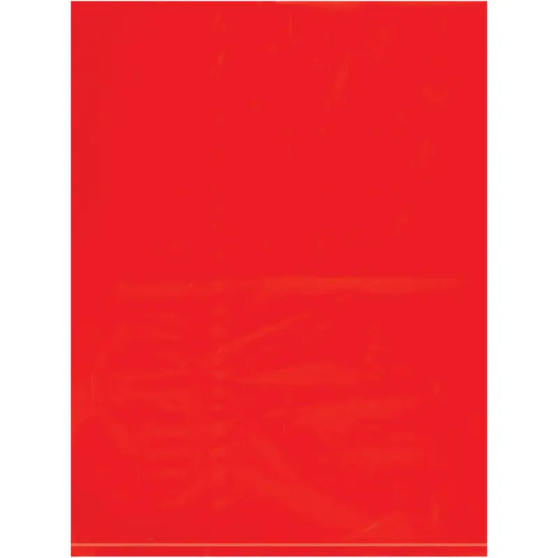 9 x 12" - 2 Mil Red Flat Poly Bags (PB480R) Case Of 1000