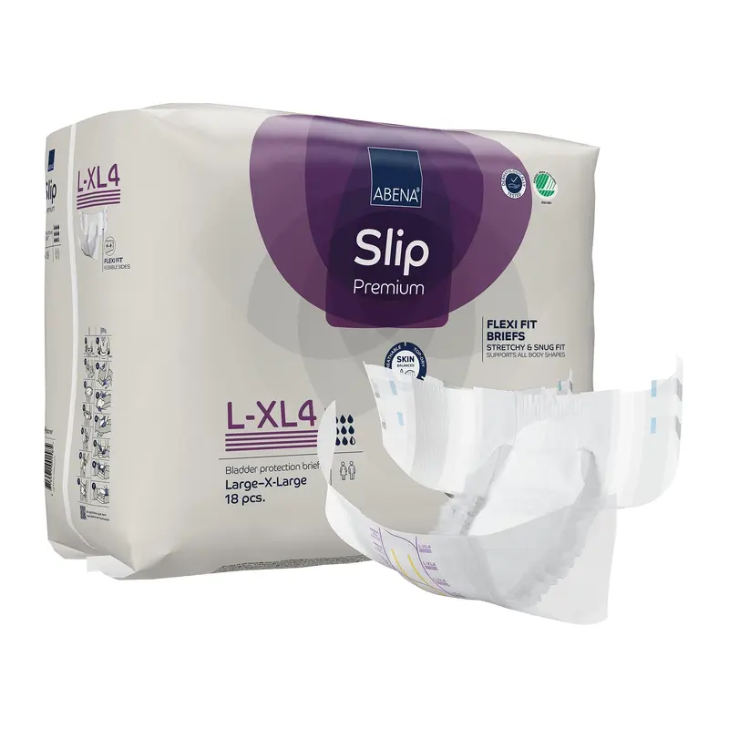 Abena Slip Flexi Fit Unisex Adult Incontinence Brief Large / X-Large Disposable Heavy Absorbency (1246196_CS) 72/CS