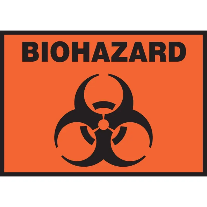 Accuform Signs Pre-Printed Label Caution Label Black / Orange Vinyl Biohazard w/Sign Black Biohazard 3-1/2 X 5 Inch (1066749_EA) 1/EA