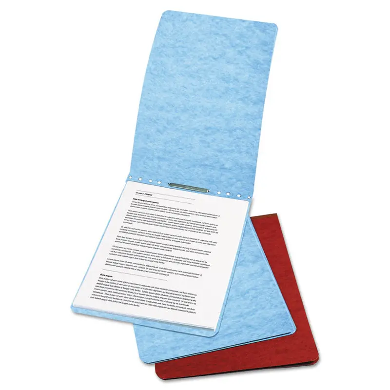ACCO PRESSTEX Report Cover with Tyvek Reinforced Hinge, Top Bound, Two-Piece Prong Fastener, 2" Capacity, 8.5 x 11, Red/Red (ACC17028) 1 Pack of 1