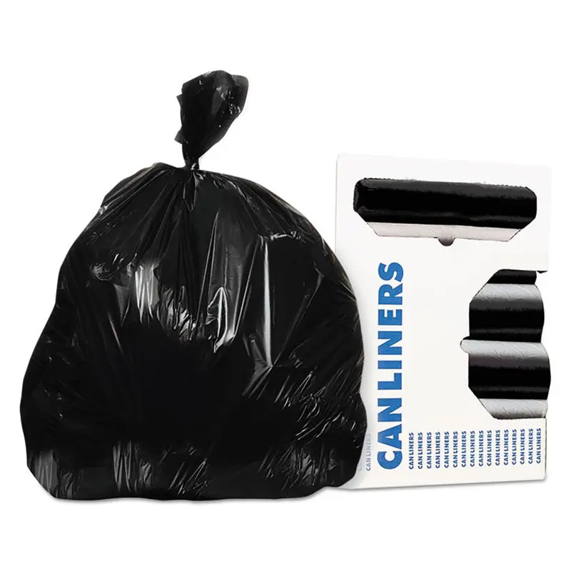 AccuFit Linear Low Density Can Liners with AccuFit Sizing, 32 gal, 1.3 mil, 33" x 44", Black, 20 Bags/Roll, 5 Rolls/Carton (HERH6644PKR01) Carton of 100