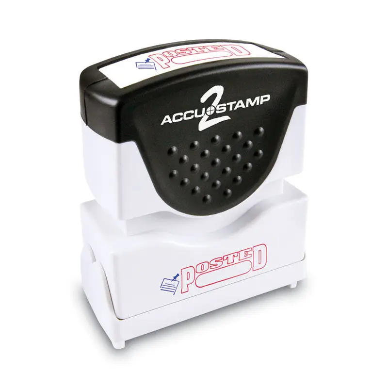 ACCUSTAMP2 Pre-Inked Shutter Stamp, Red/Blue, POSTED, 1.63 x 0.5 (COS035521) Each