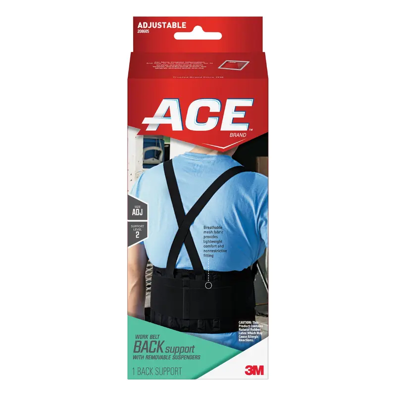 Ace Occupational Back Support One Size Fits Most Hook and Loop Closure Up to 48 Inch Waist Circumference 9 Inch Height Adult (1084240_EA) 1/EA