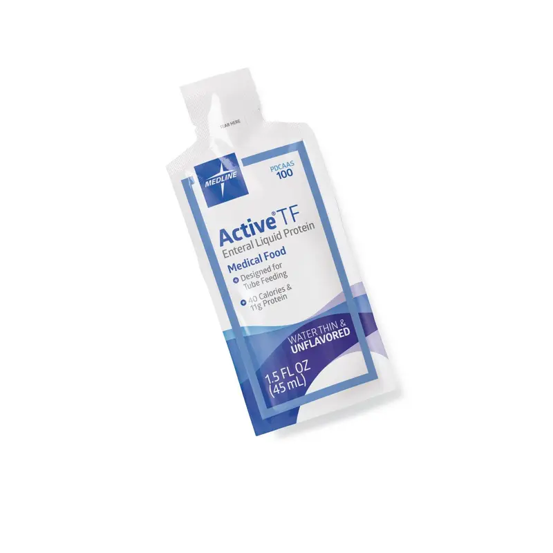 Active TF Enteral Liquid Protein, Water Thin and Unflavored, 1.5-oz. (45 mL) Packet, 100/CS (ENT444) Case of 100
