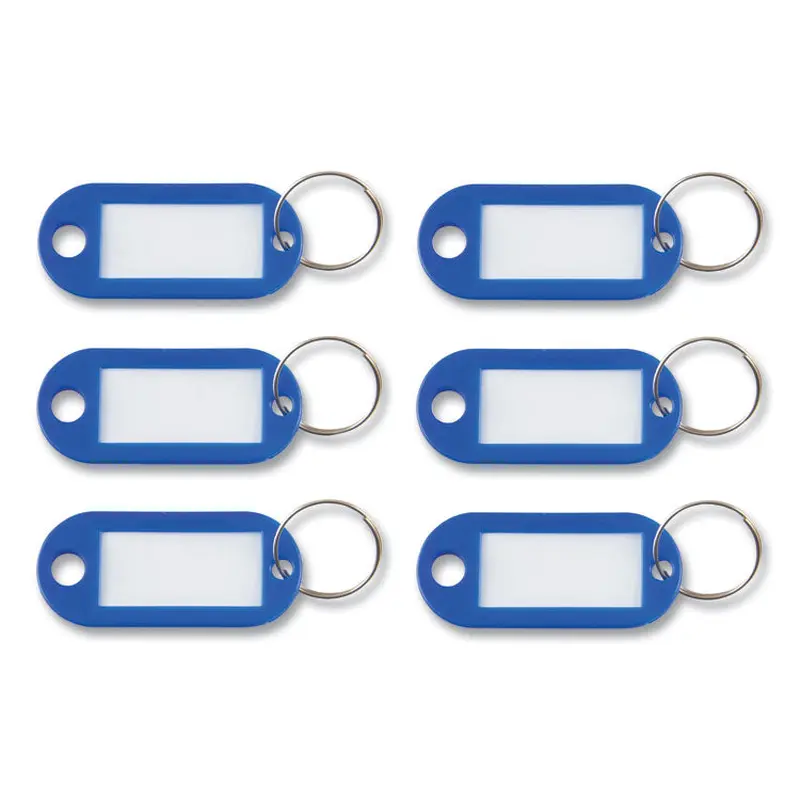 Advantus Key Tags Label Window, 0.88 x 0.19 x 2, Dark Blue, 6/Pack (AVTKEY98019) Pack of 6
