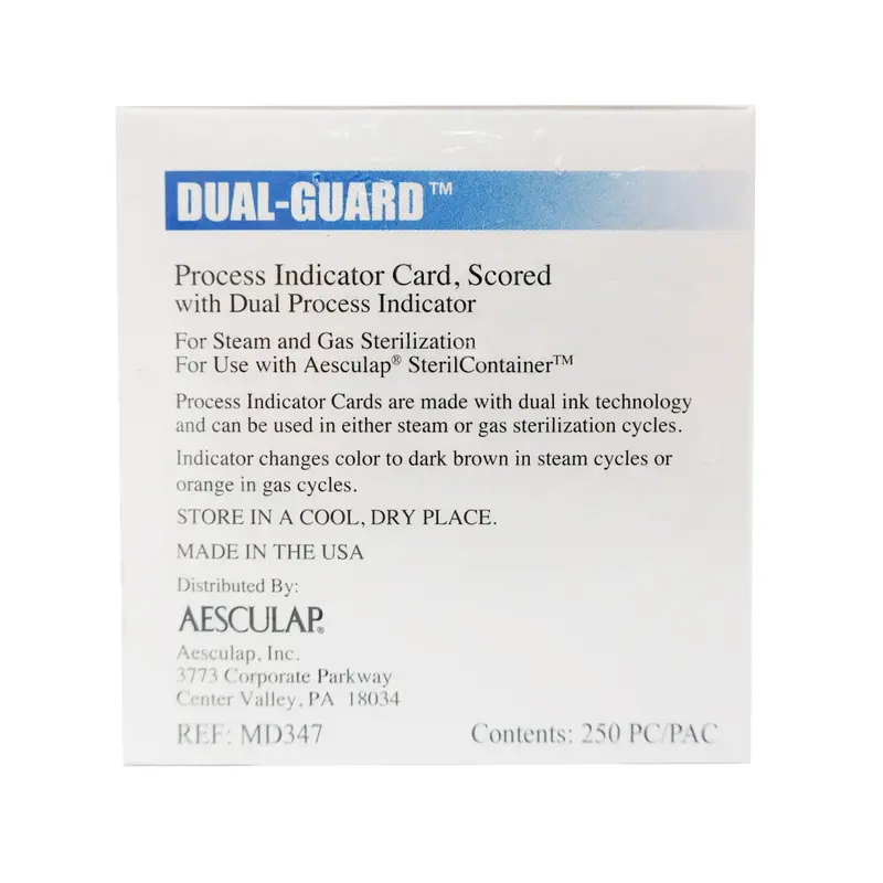 Aesculap Sterilization Process Indicator Card Steam / EO Gas (298270_PK) 250/PK
