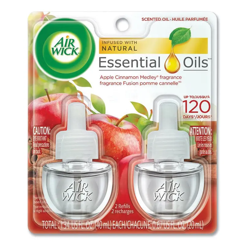 Air Wick Scented Oil Refill, 0.67 oz, Apple Cinnamon Medley, 2/Pack, 6 Packs/Carton (RAC80420CT) Case of 6