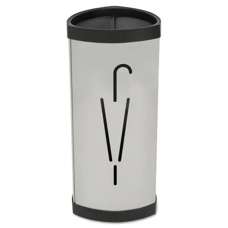 Alba Triangular Umbrella Stand, Steel, 10.25w x 10.25d x 23.67h, Silver/Black (ABAPMTRIA2M) Each