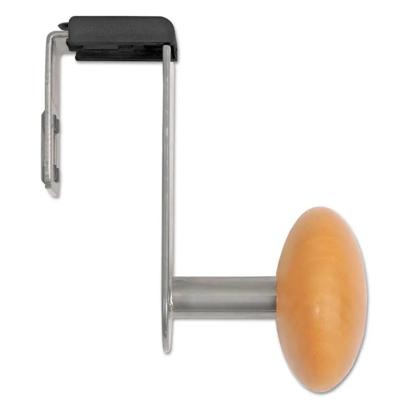 Alba Cubicle Garment Peg, 1-Hook, 1.2 x 1.38 x 4.3, Wood, Metallic Gray, 1 lb Capacity (ABAPM1PARTBO) Each