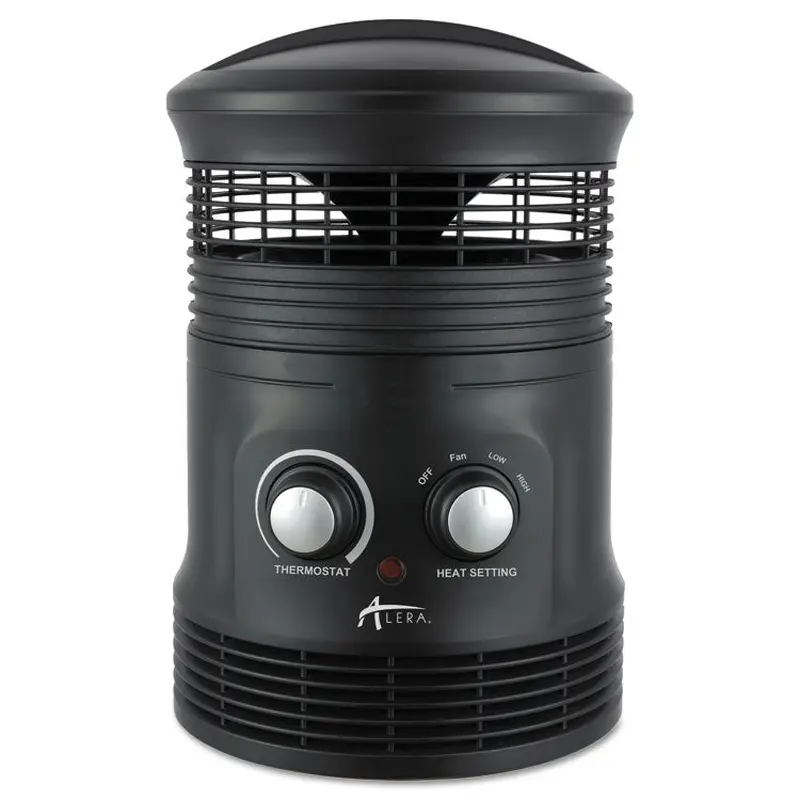 Alera 360 Deg Circular Fan Forced Heater, 750 W, 8 x 8 x 12, Black (ALEHEFF360B) Each
