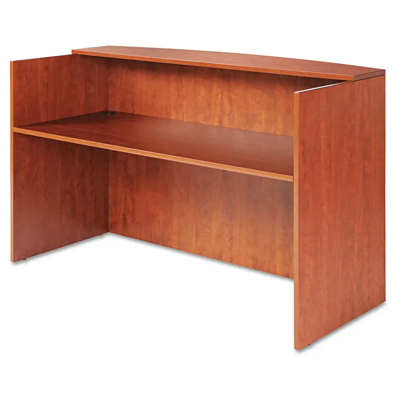 Alera Alera Valencia Series Reception Desk with Transaction Counter, 71" x 35.5" x 29.5" to 42.5", Medium Cherry (ALEVA327236MC) Each