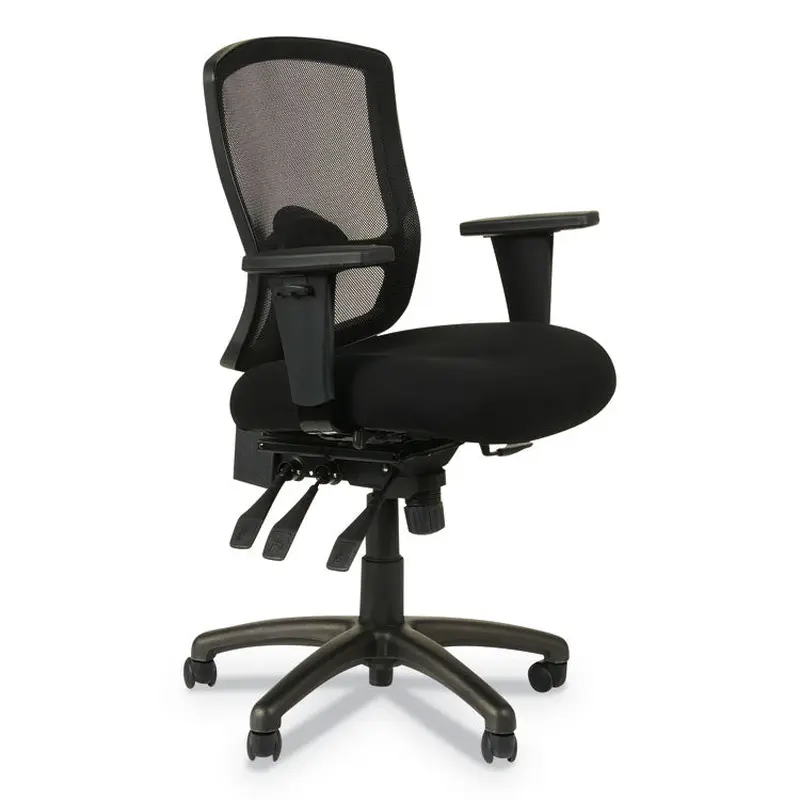 Alera Alera Etros Series Mesh Mid-Back Petite Multifunction Chair, Supports Up to 275 lb, 17.16" to 20.86" Seat Height, Black (ALEET4017) Each