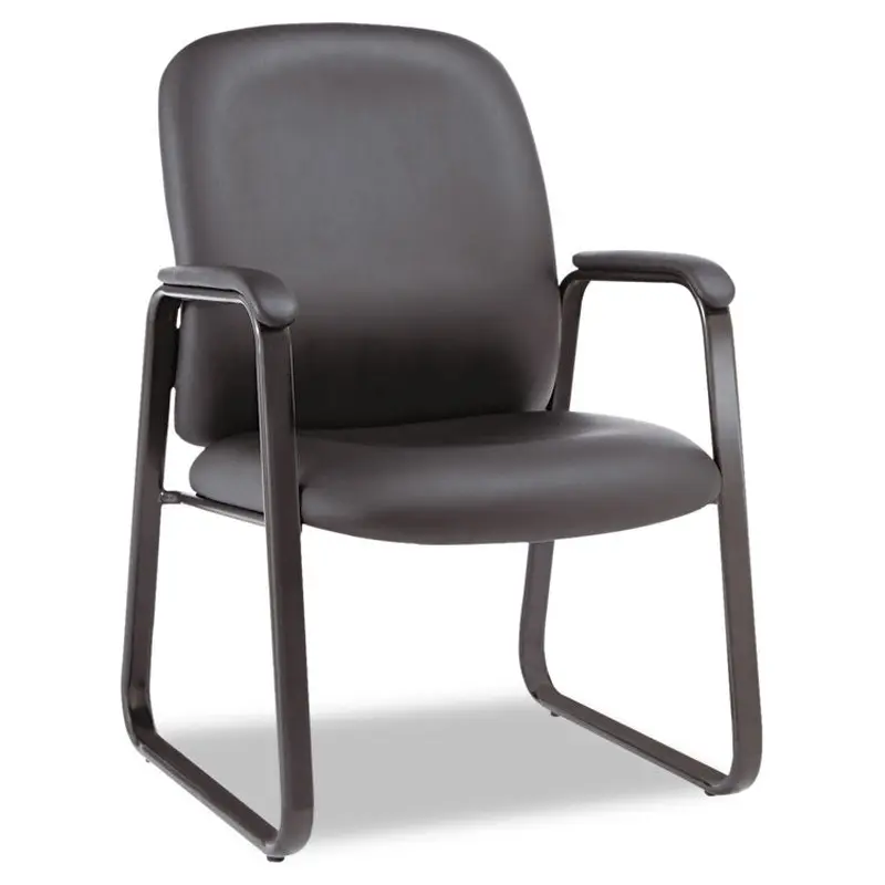 Alera Alera Genaro Bonded Leather High-Back Guest Chair, 24.60" x 24.80" x 36.61", Black Seat, Black Back, Black Base (ALEGE43LS10B) Each