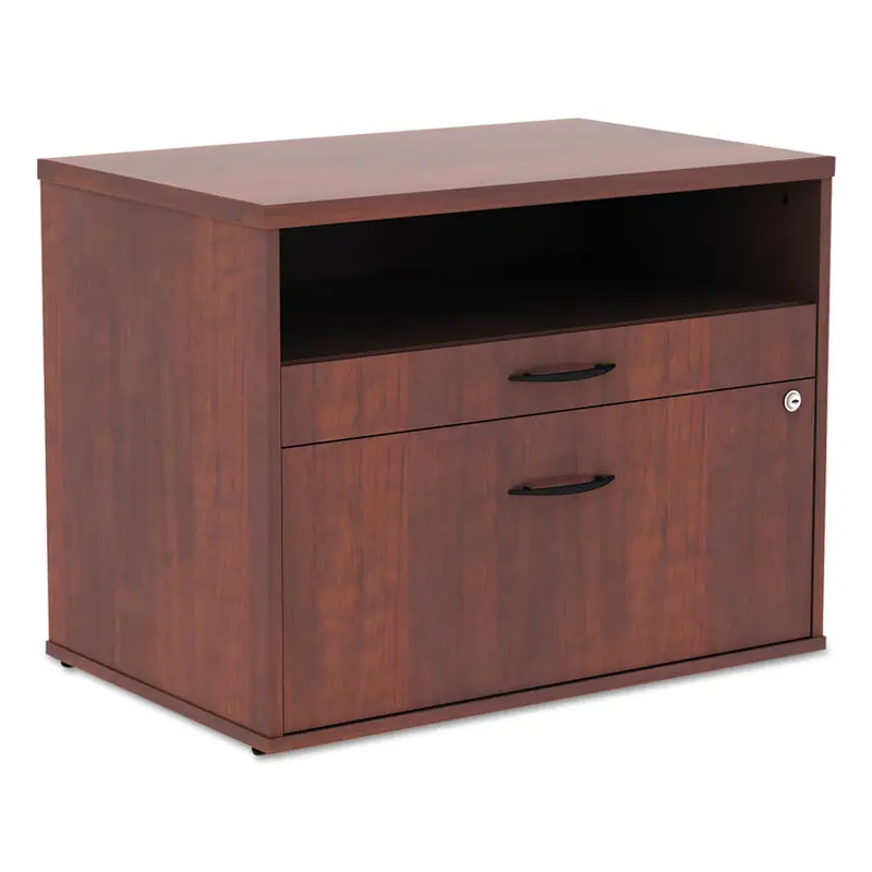 Alera Alera Open Office Desk Series Low File Cabinet Credenza, 2-Drawer: Pencil/File, Legal/Letter, 1 Shelf,Cherry,29.5x19.13x22.88 (ALELS583020MC) Each