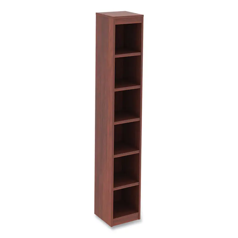 Alera Alera Valencia Series Narrow Profile Bookcase, Six-Shelf, 11.81w x 11.81d x 71.73h, Medium Cherry (ALEVA67212MC) Each