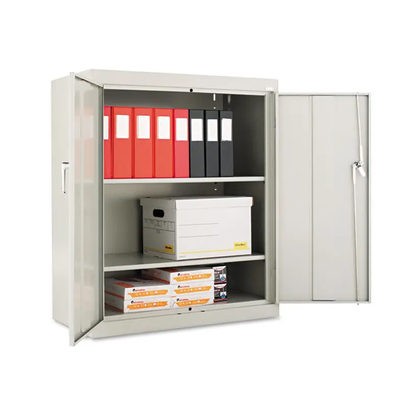 Alera Assembled 42" High Heavy-Duty Welded Storage Cabinet, Two Adjustable Shelves, 36w x 18d, Light Gray (ALECM4218LG) Each