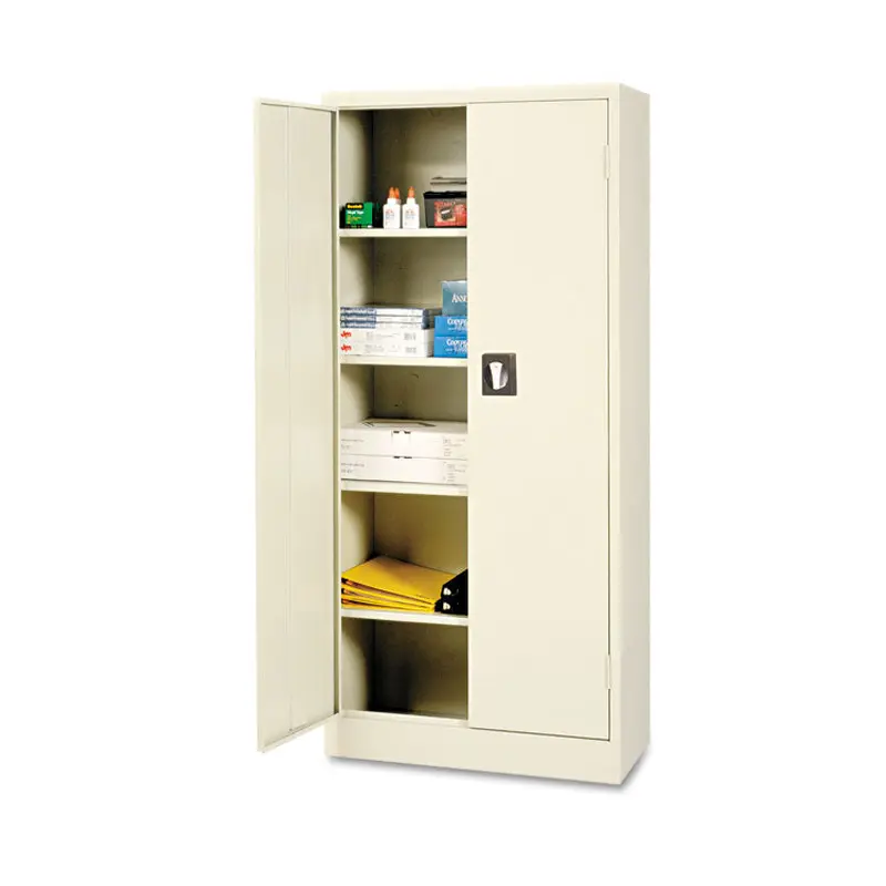 Alera Space Saver Storage Cabinet, Four Shelves, 30w x 15d x 66h, Putty (ALECM6615PY) Each