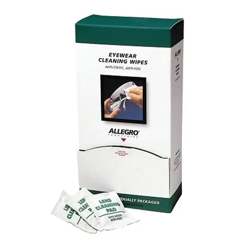 Allegro Eyewear Cleaning Wipes, 5 in x 8", White, 100/Box (037-0350) Box of 100